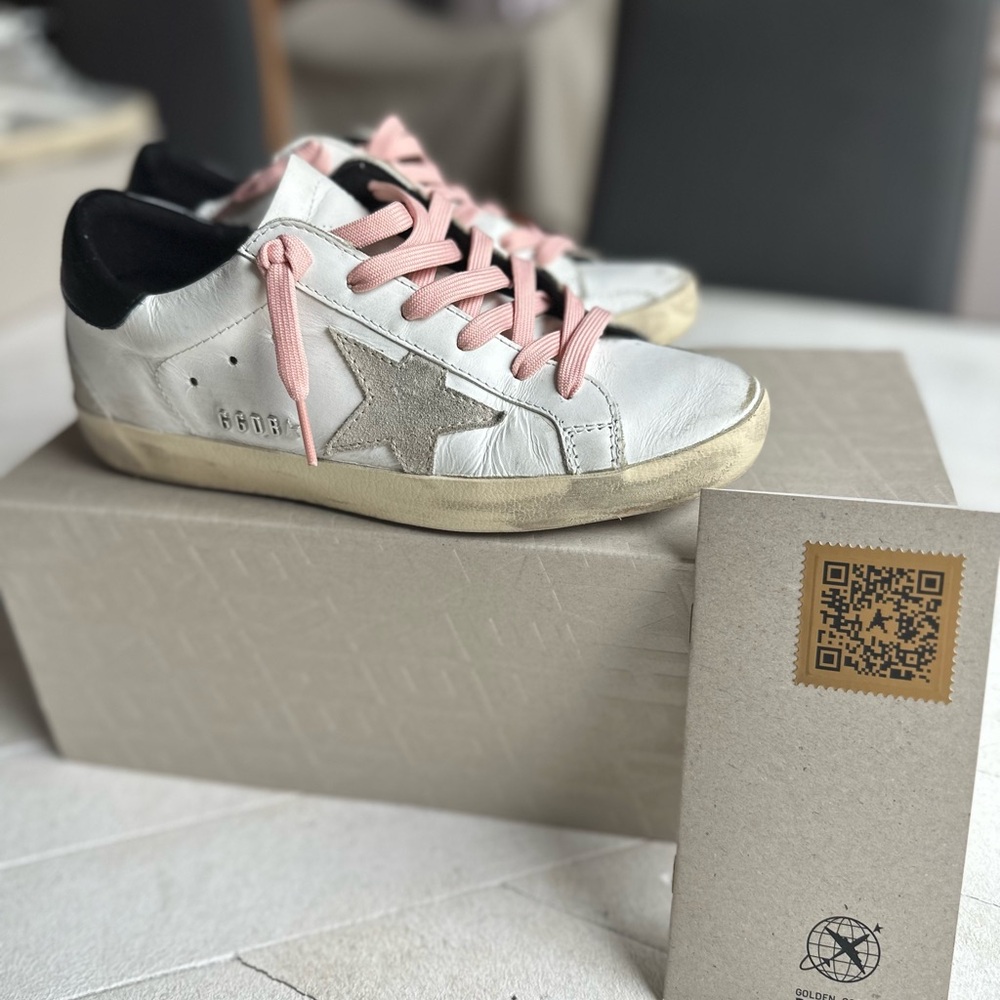 Golden Goose White and Pink Sneakers - Picture 2 of 6
